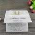 Lace Greeting Card Customized Half Fold Invitation with Buckle Decoration Wedding Invites Reception Card 